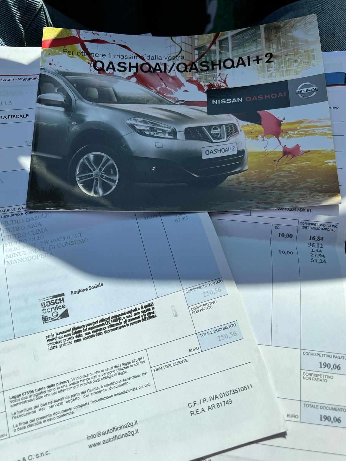 Nissan Qashqai 1.5 DCi DPF Visia Restyling – TAGLIANDI CERTIFICATI CON TIMBRI NISSAN